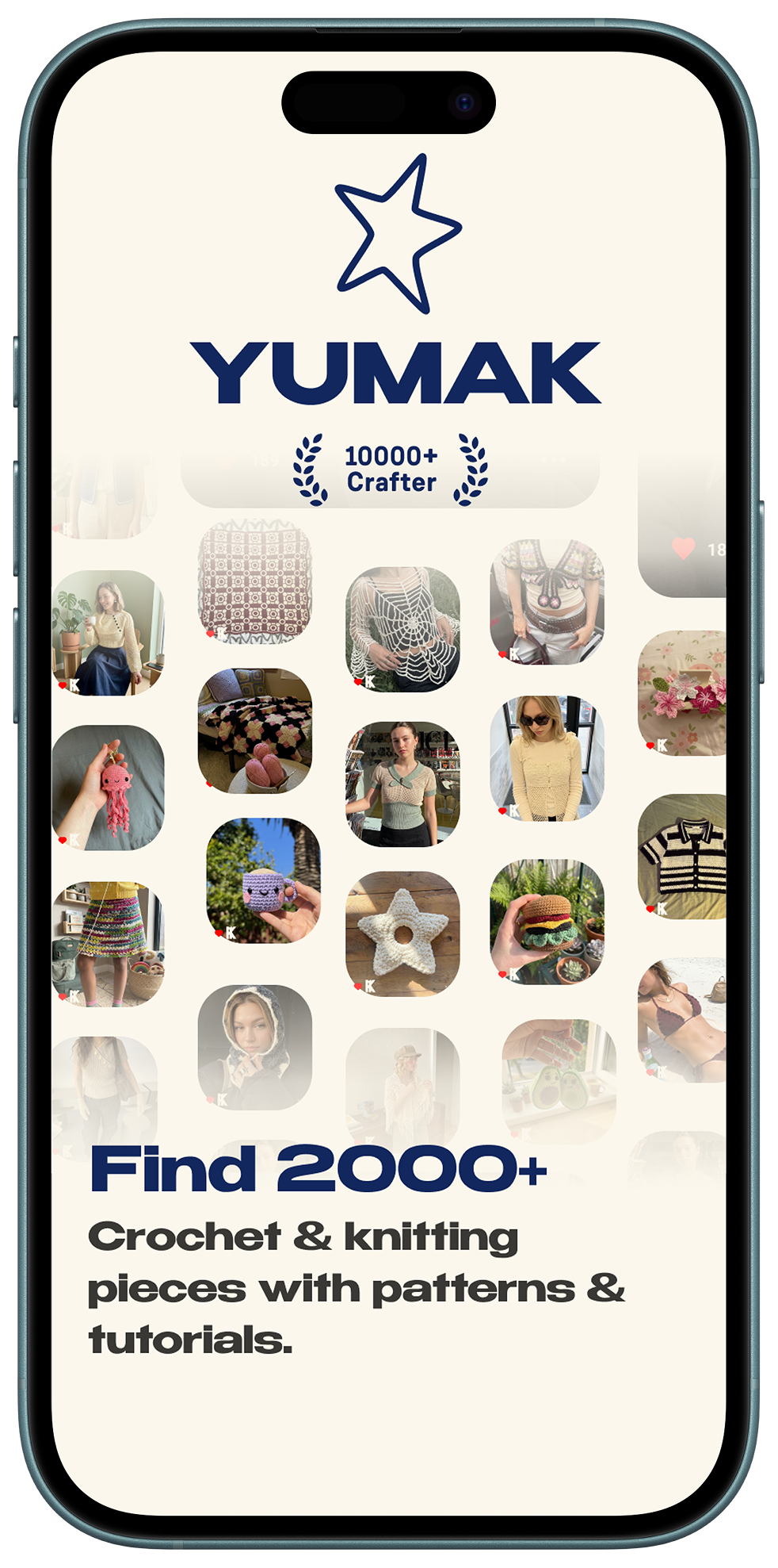 Yumak app — find 2000+ crochet and knitting pieces with patterns and tutorials